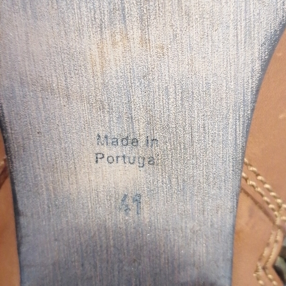 Free People shredded ankle booties, caramel, block heel - Picture 9 of 10